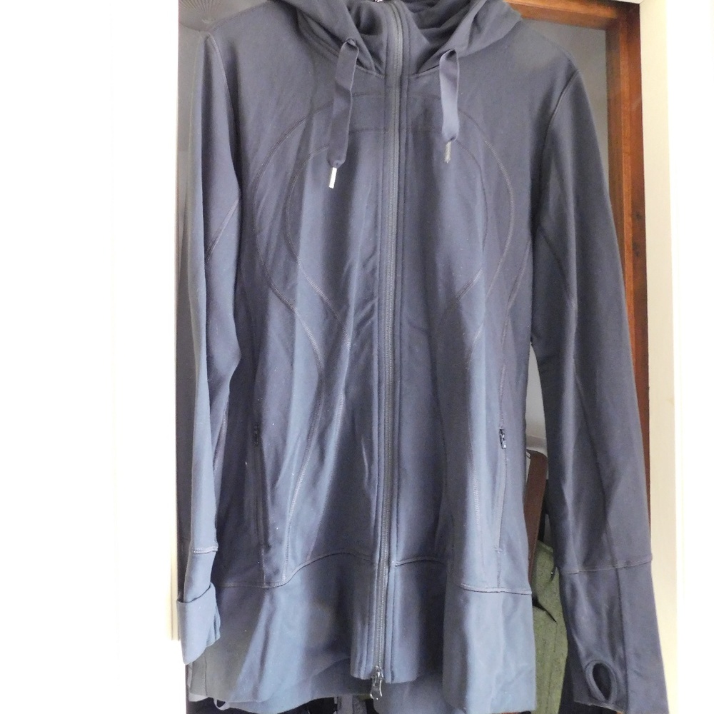 Black tunic zip up hoodie
